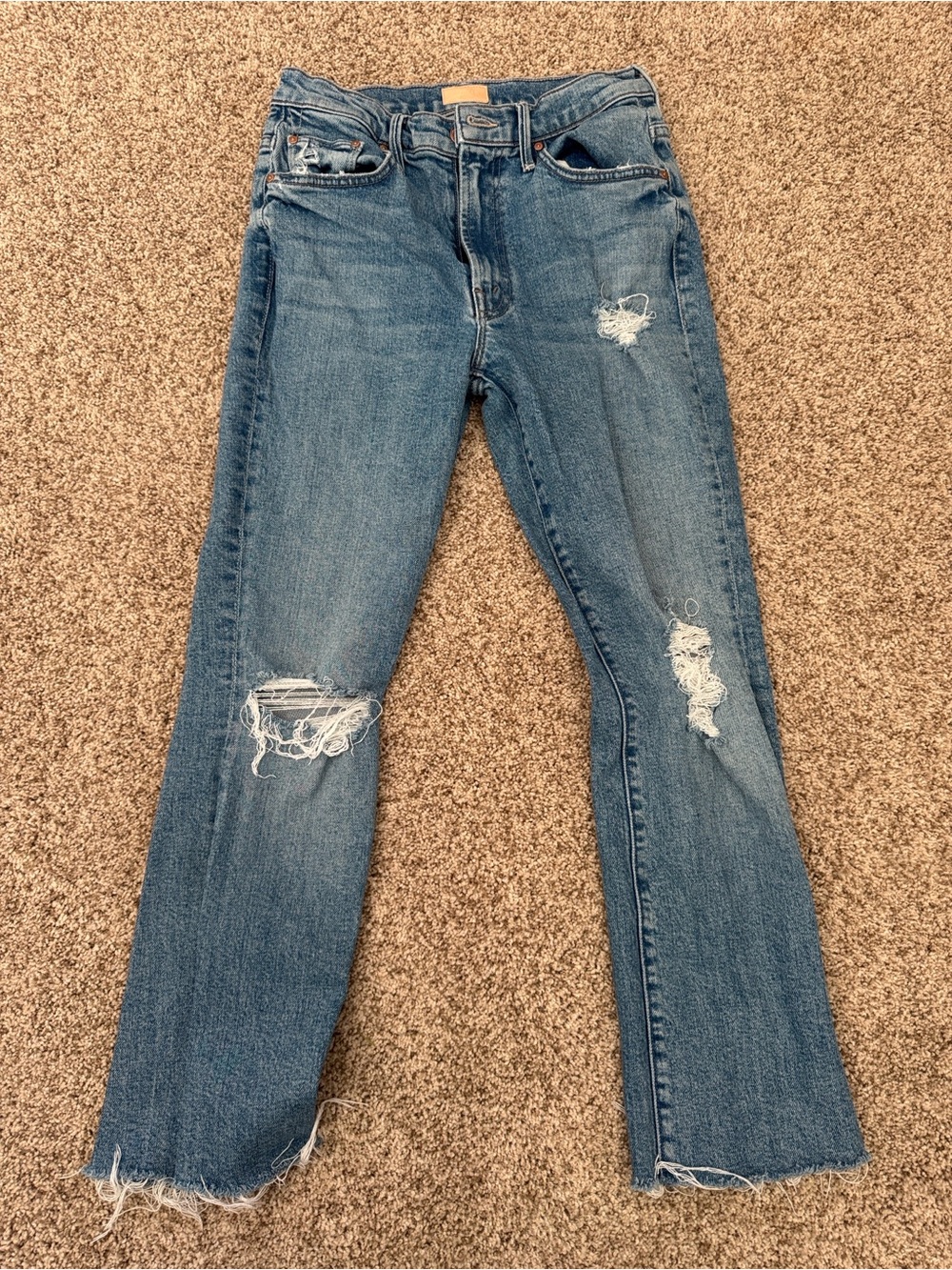 Mother’s The Insider Ankle Bloom and Doom Distressed Women’s Jeans